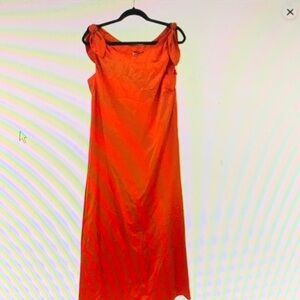 Vibrant Strapless Orange Dress